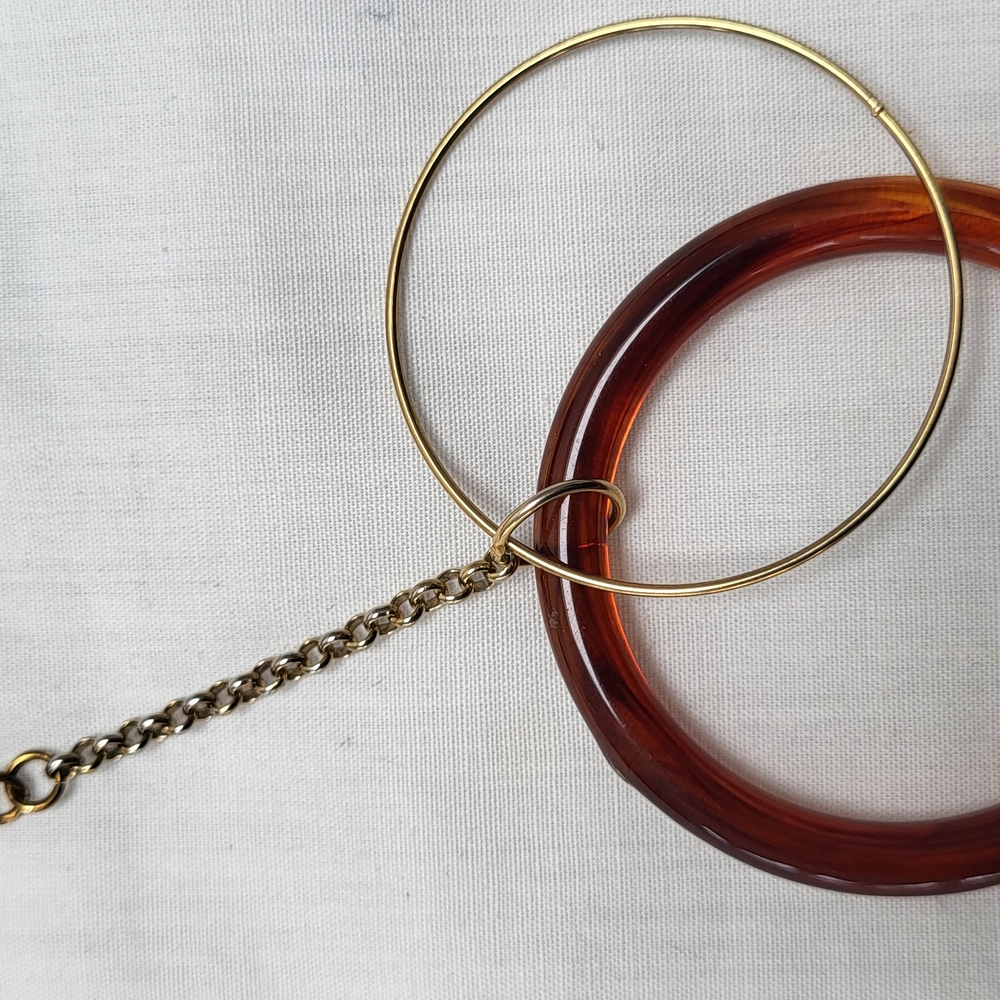 Brown and Gold Tone Necklace
